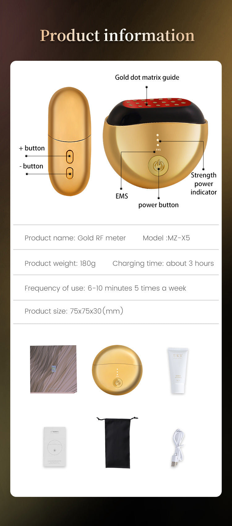 RadiaVita RF+EMS Red Light Face Lifting & Skin Rejuvenation Device