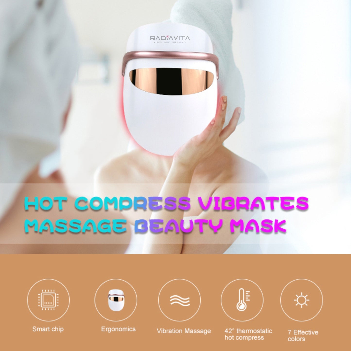 RadiaVita Advanced 7-Color LED Photon Face Mask (Premium Skin Rejuvenation & Anti-Aging Therapy)