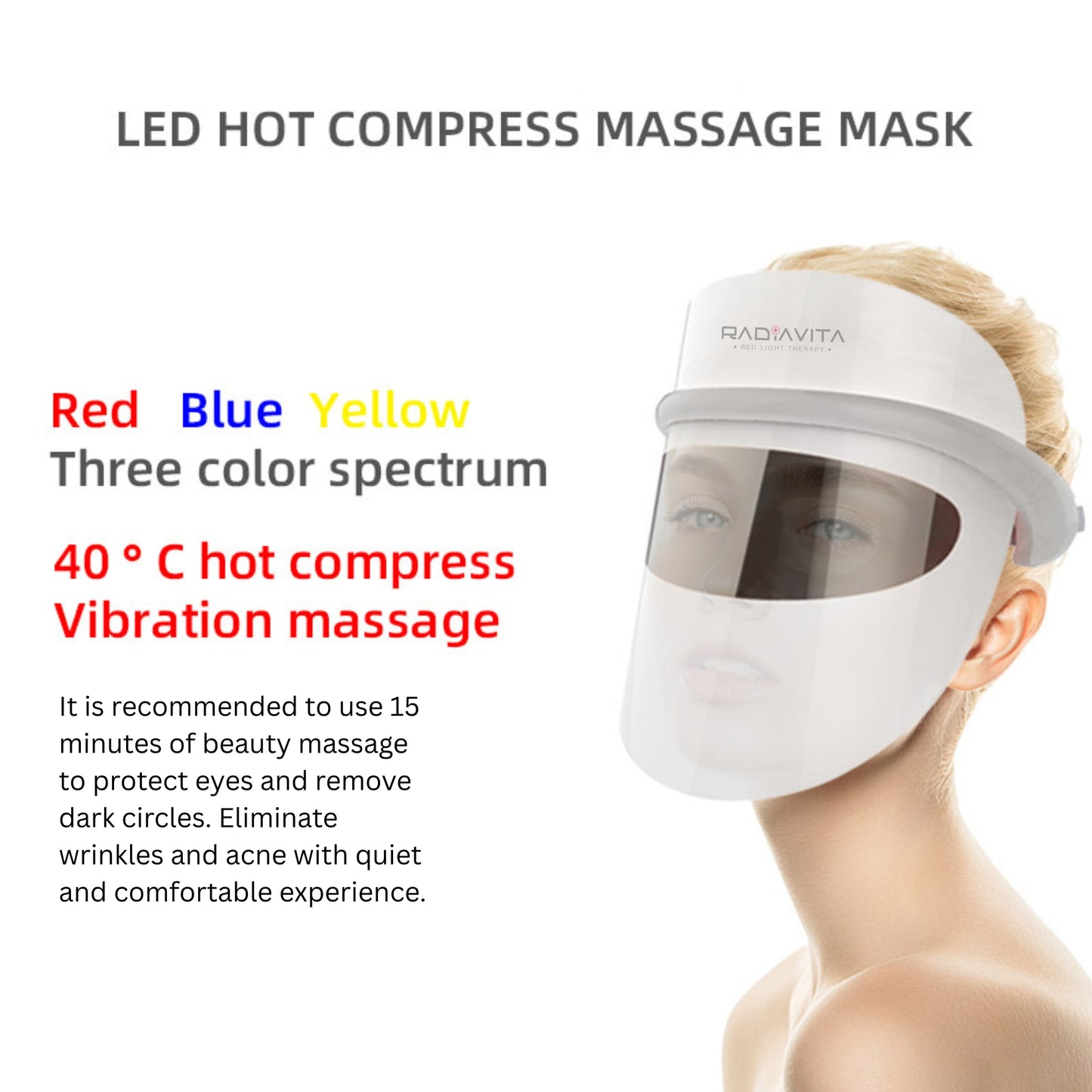 RadiaVita Advanced 7-Color LED Photon Face Mask (Premium Skin Rejuvenation & Anti-Aging Therapy)