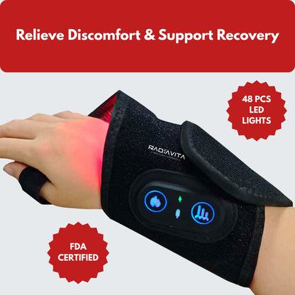 RadiaVita Built-in Battery Hand Wrist Red Light Therapy Wrap