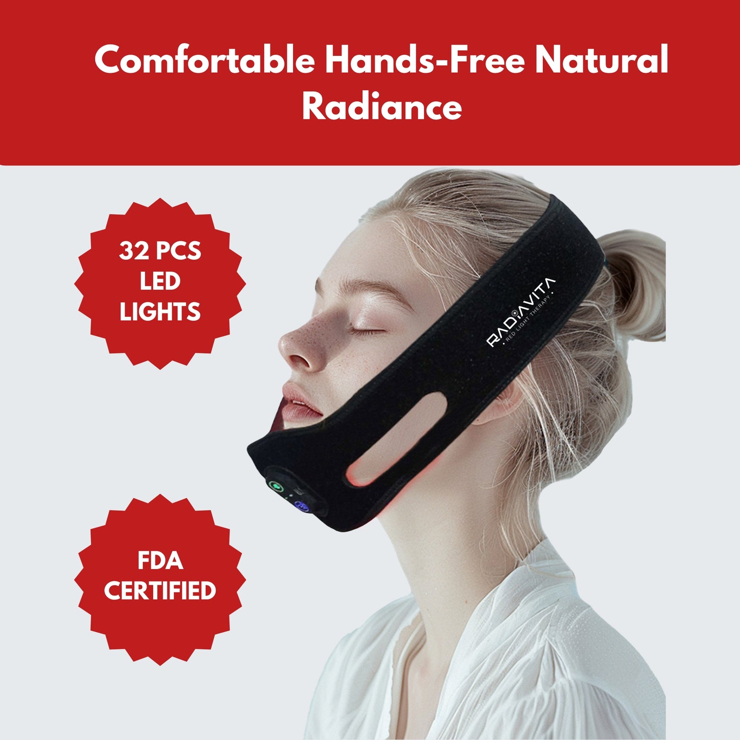 RadiaVita Built-in Battery Face & Chin Red Light Therapy Wrap