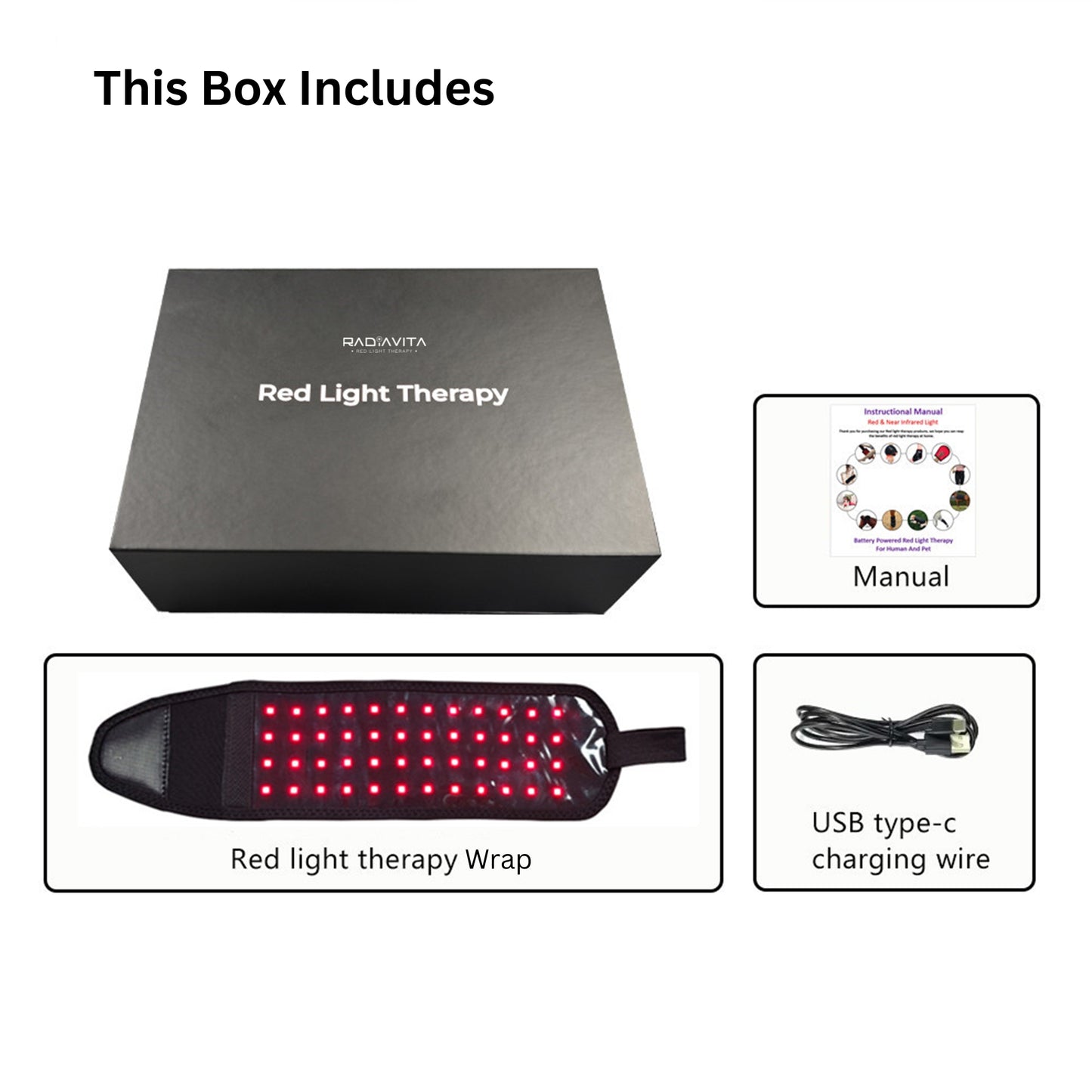 RadiaVita Built-in Battery Hand Wrist Red Light Therapy Wrap