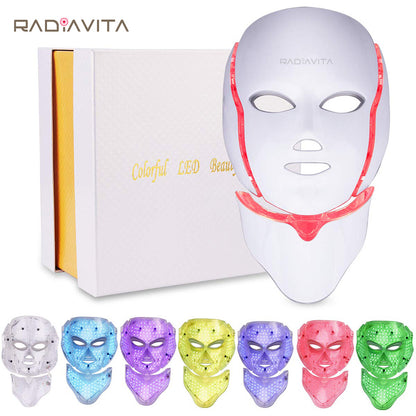 RadiaVita 7-Color LED Photon Face Mask (Skin Rejuvenation & Anti-Aging Light Therapy)